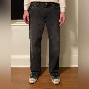 H&M Loose Straight Black Jeans Size 34x32